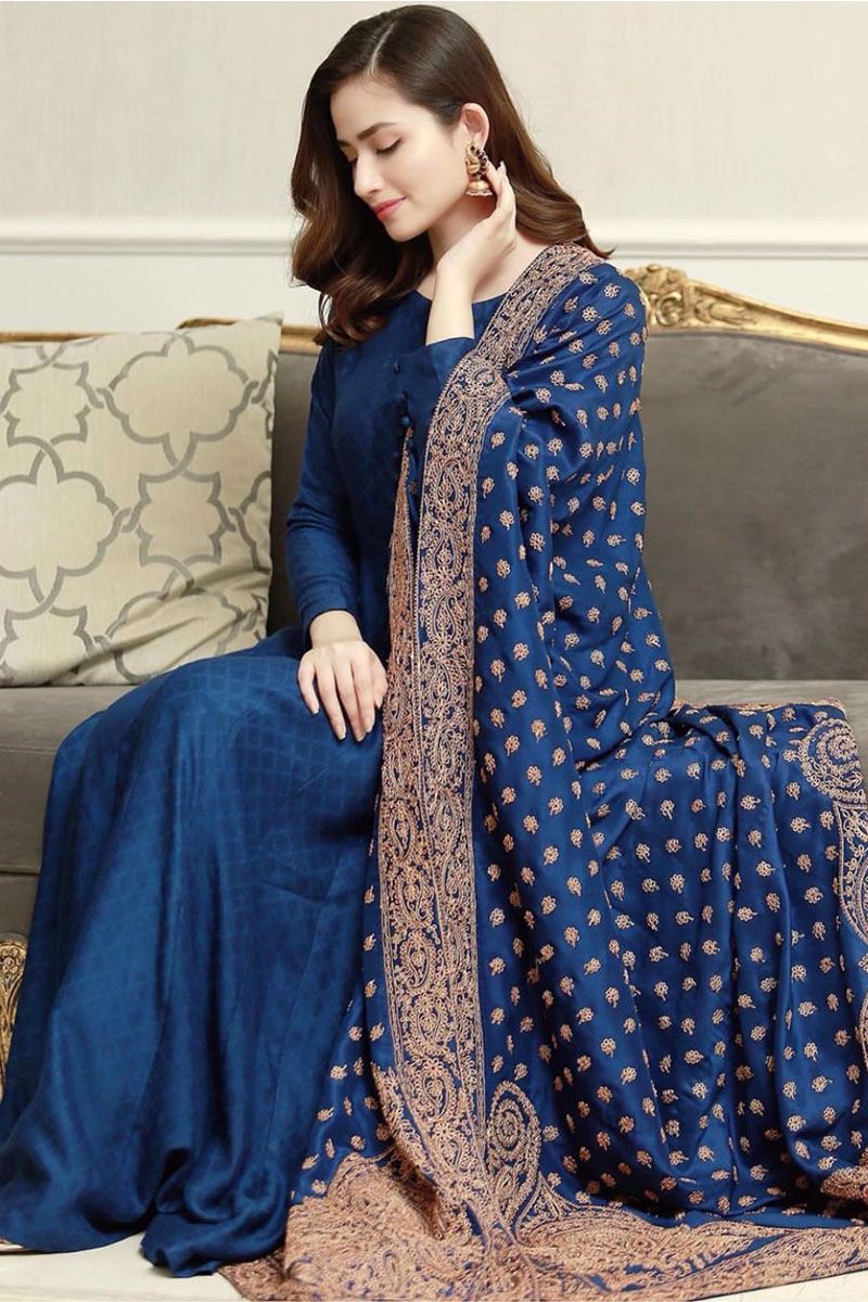 CF408- WINTER Linen Suit with Heavy Embroidered Linen Shawl