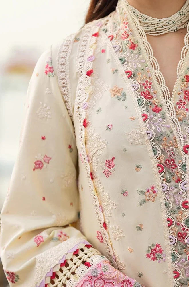 Qalamkaar CF1052 - 3PC Unstitched Lawn Embroidered Chicken Kari