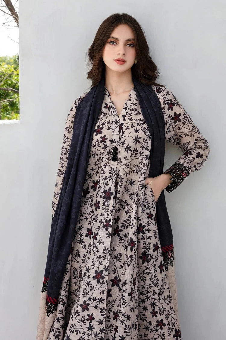 CF1218- Winter 3PC Dhanak all over Printed Suit