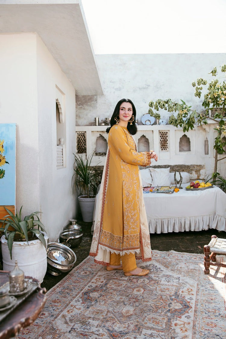 CF1124-3PC DHANAK EMBROIDERED SHIRT WITH DHANAK EMBROIDERED SHAWL