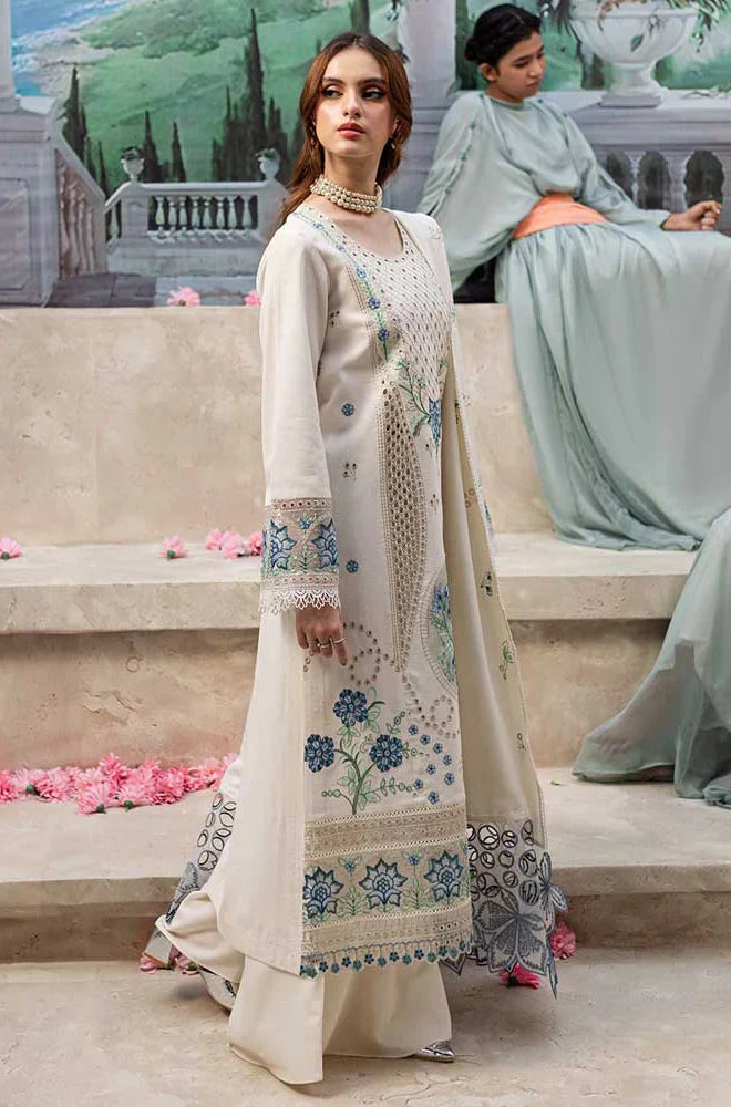 CF1308 QalamKar - 3PC Lawn ChickenKari Embroidered Suit