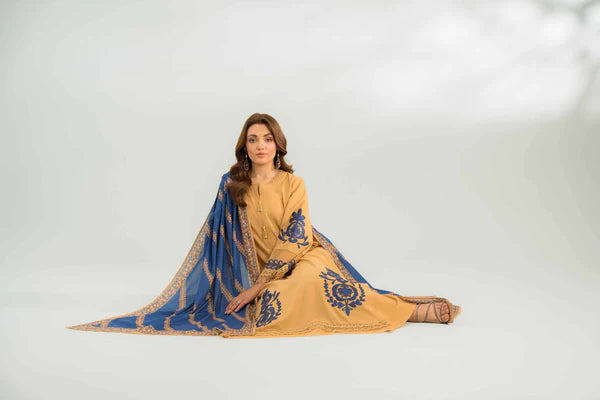 CF751-SUMMER 3PC Lawn Embroidered Shirt With Chiffon Embroidered Dupatta