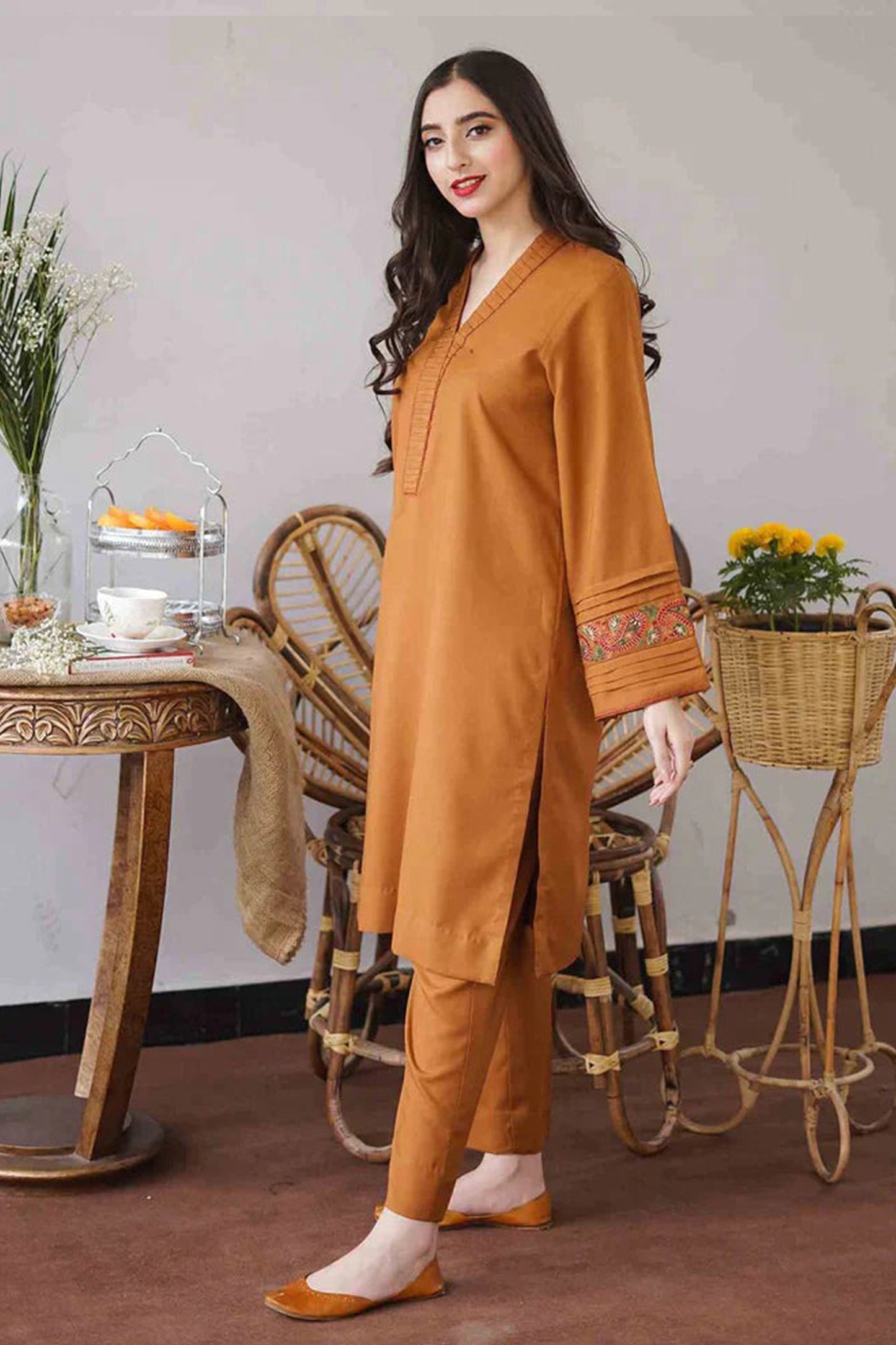 CF400 -Asling Winter 3PC Dhanak suit with Embroidered Shawll