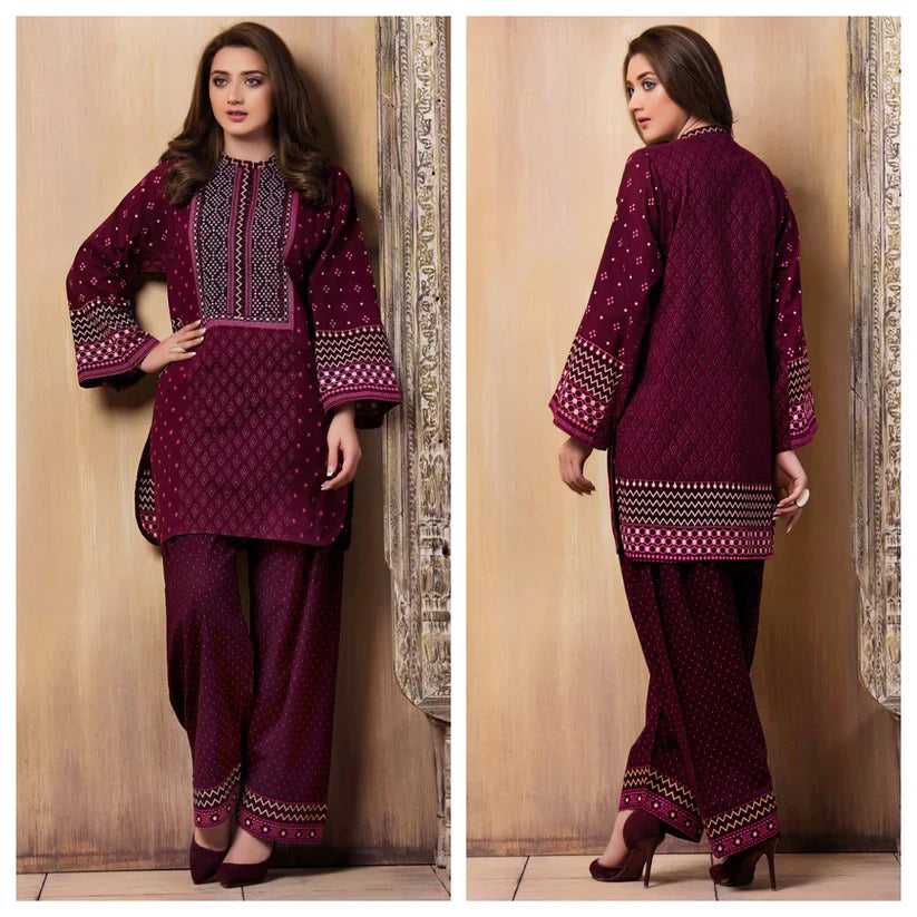 CF015-Laj wanti 2Pc Embroidered Lawn Suite With Fully Embroidered trouser & Patches