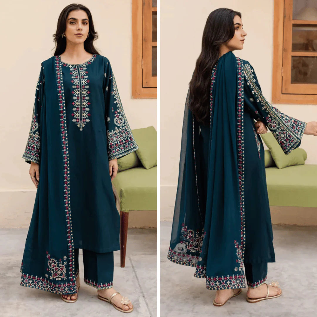CF111 Sapphire 3PC Lawn Embroidered Suit