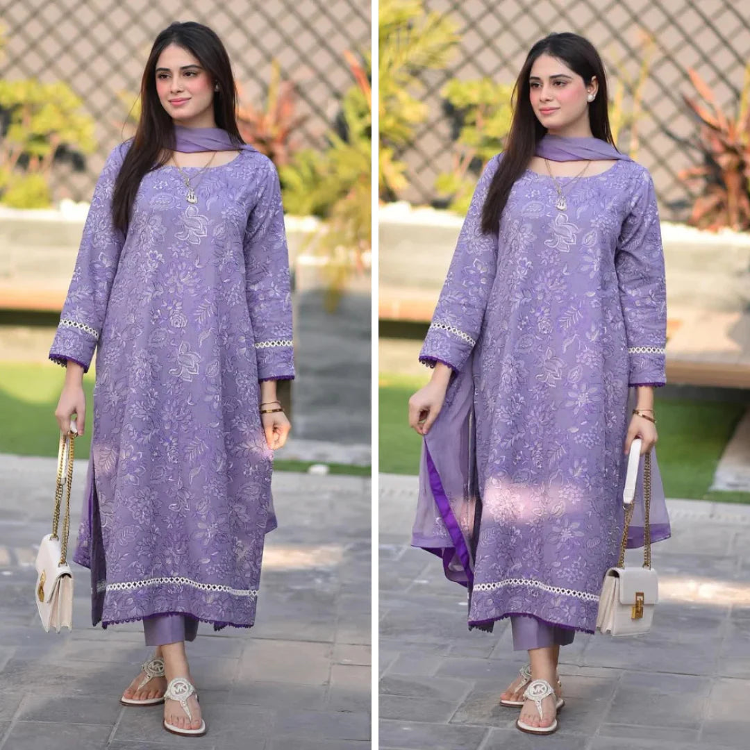 Breeze CF1020 3PC Lawn Embroidered Suit
