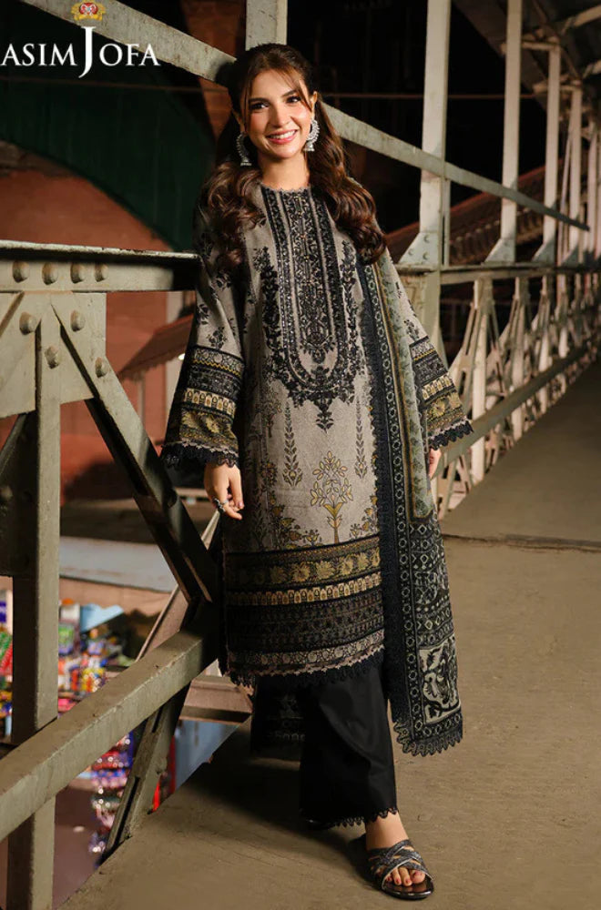 CF1255 Asim Jofa - Winter 3PC Karandi Digital Print Dress