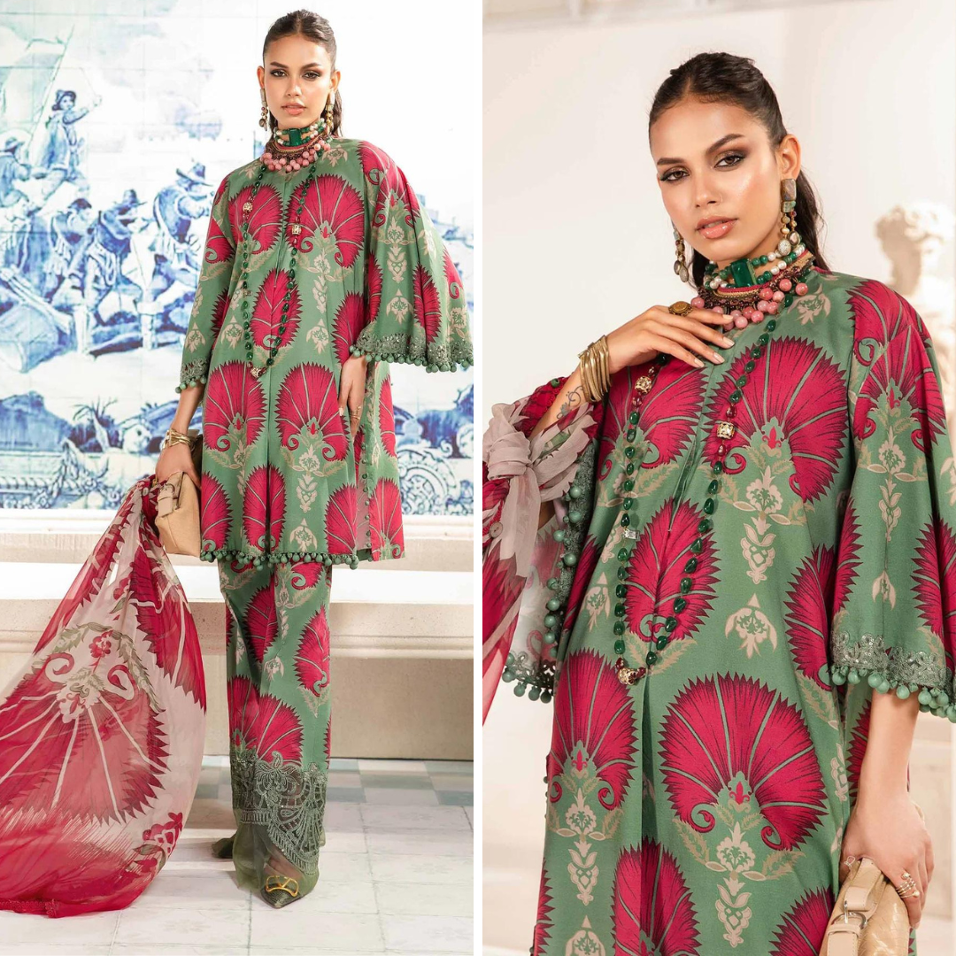 CF788-3 Piece Unstitched Digital Printed Airjet Lawn Suit