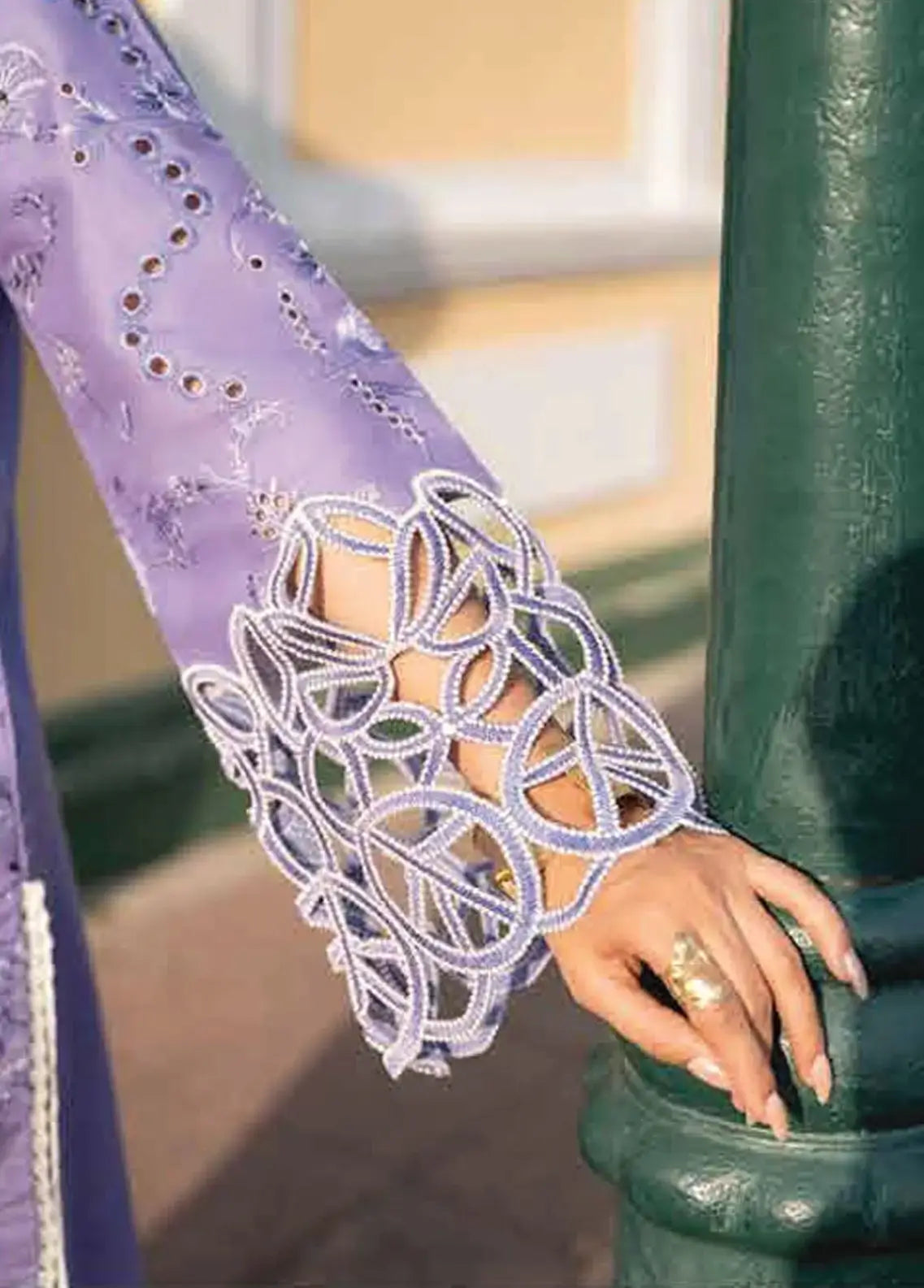 CF132-3 Piece Unstitched Heavy Embroidered Lawn Suit With Digital Printed Silk Dupatta