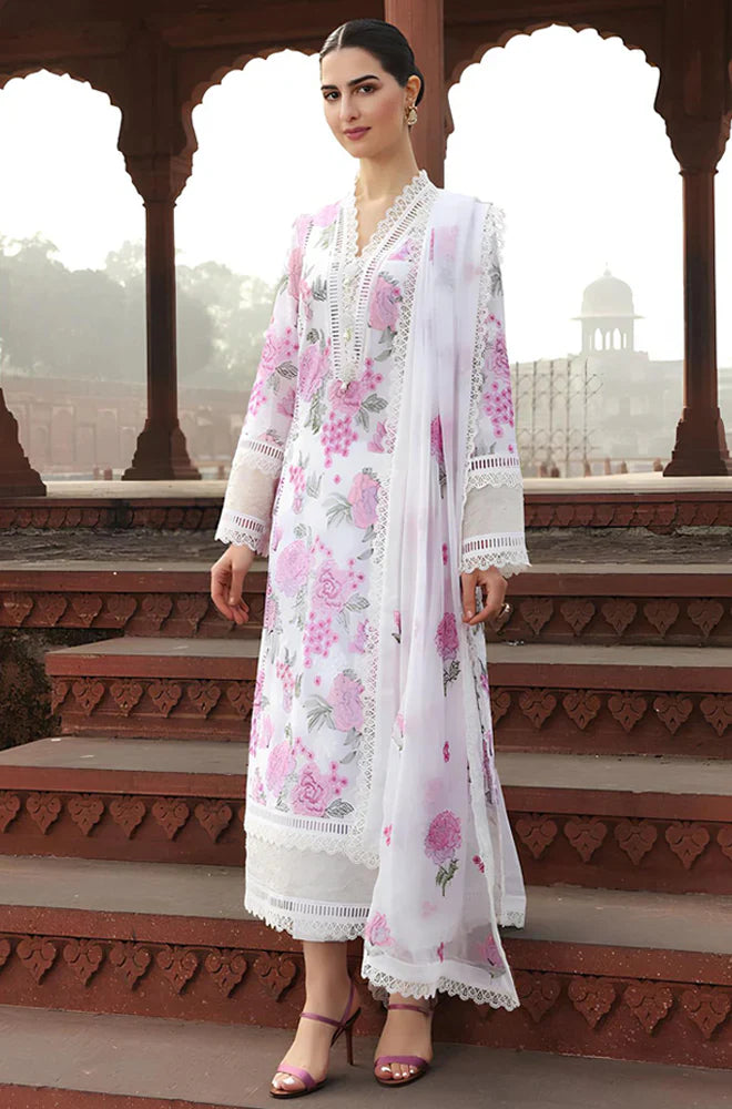 CF019-Bareeze -Embroided 3pc lawn dress with embroidered chiffon dupatta