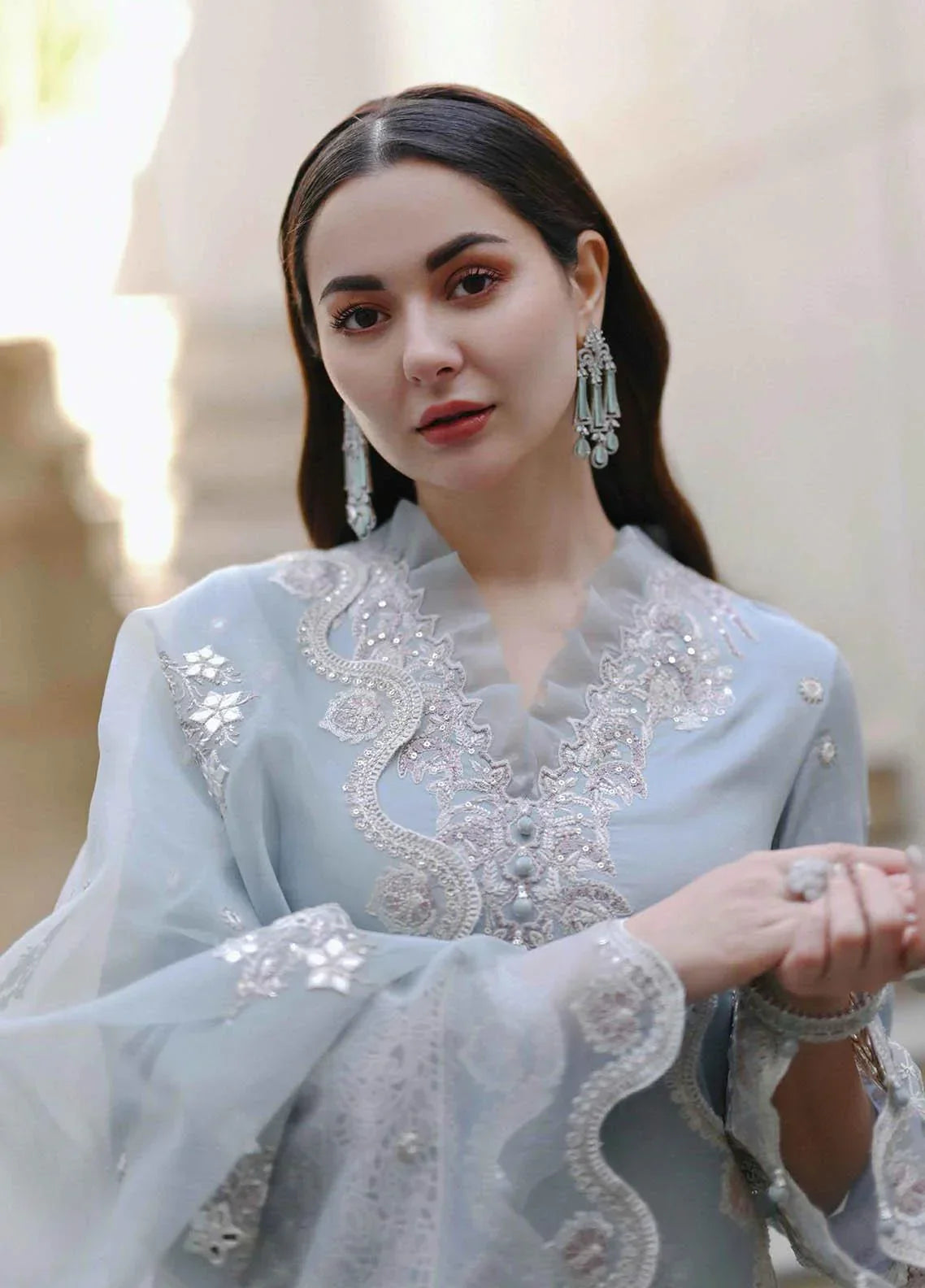 CF1037 QALAMKAR 3PC Lawn Embroidered Suit