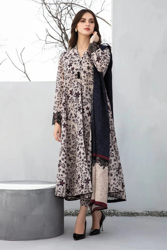 CF1218- Winter 3PC Dhanak all over Printed Suit