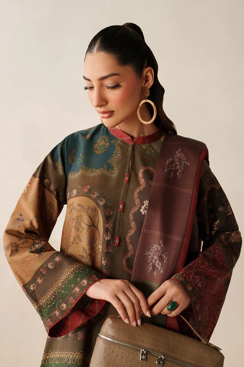 CF1225 Charizma - Winter 3PC Karandi Digital Print Dress