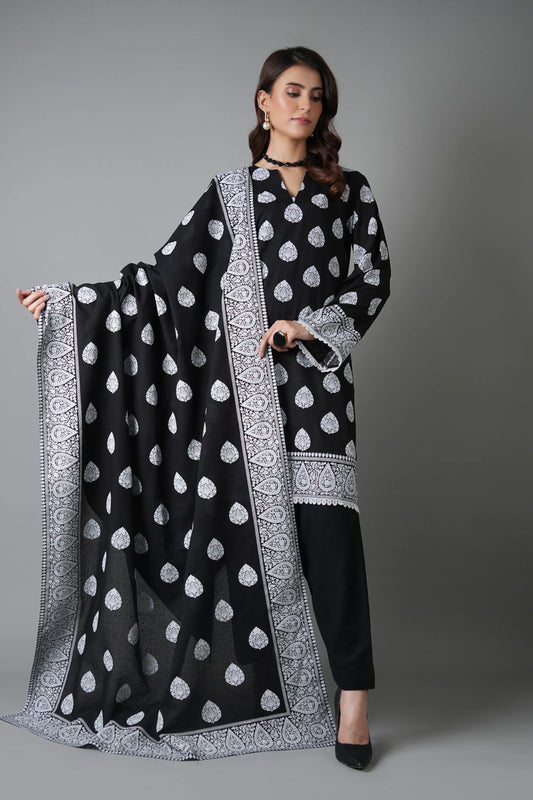 CF1227 - Winter 3PC Karandi Digital Print Dress