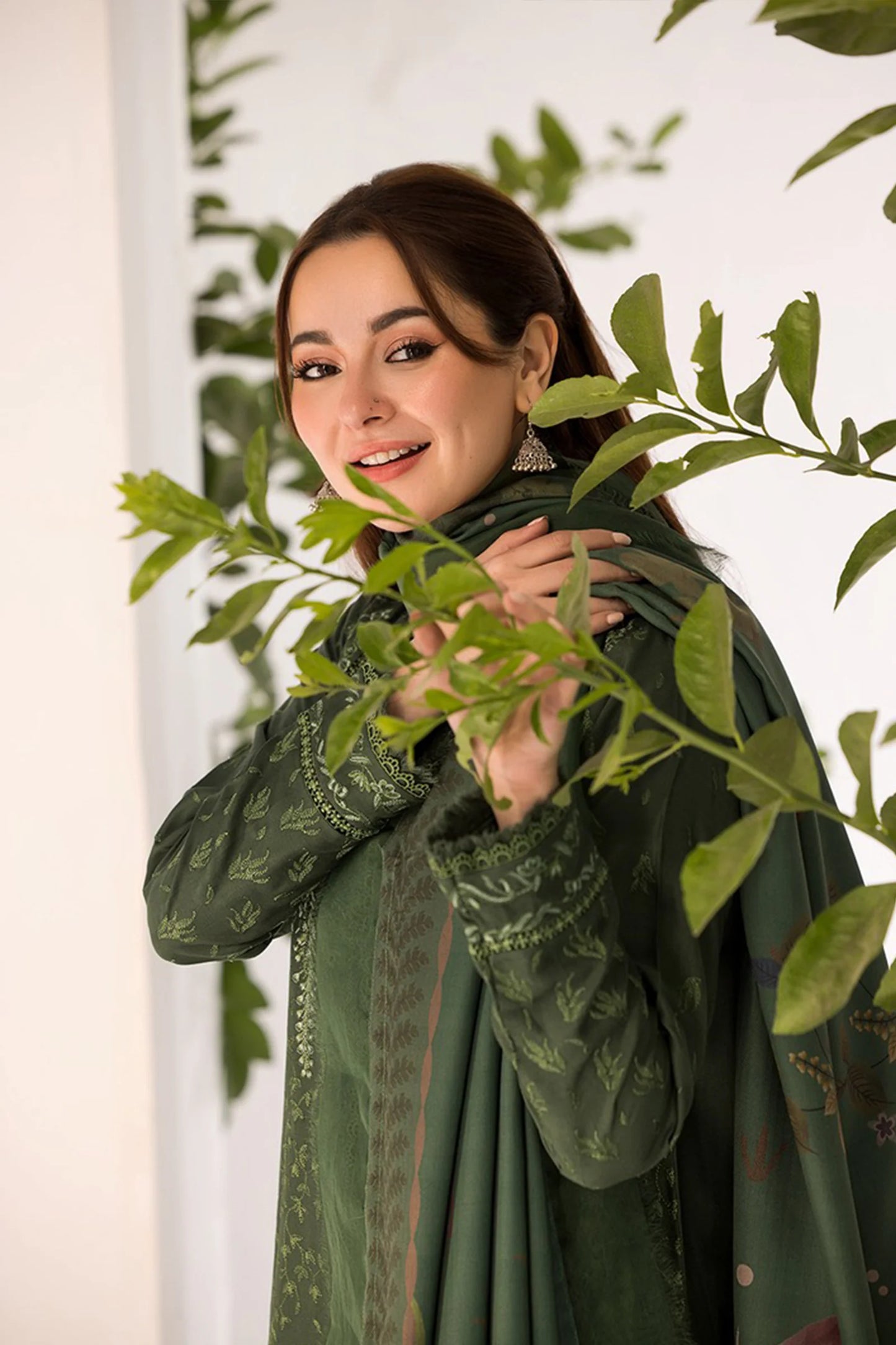 CF1122 -winter SOBIA NAZIR- 3PC DHANAK EMBROIDERED SHIRT WITH WOOL PRINT SHAWL