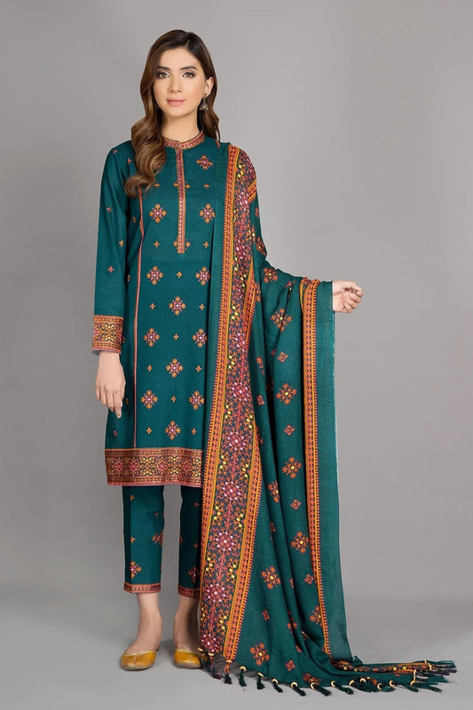 CF527- WINTER kayseria-3Pc Linen Winter Collection Heavy Embroidered Suit