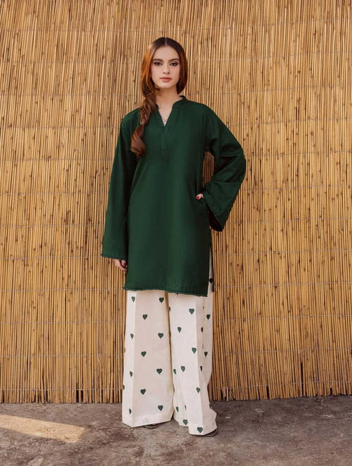 2PC Embroidered lawn