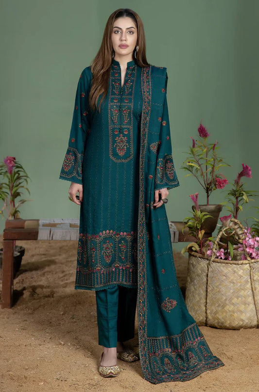 CF1257 Mohagni - Winter 3PC Dhanak Embroidered Suit