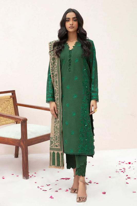 CF553-3PC Winter Dhanak Embroidered suit with Printed Shawll