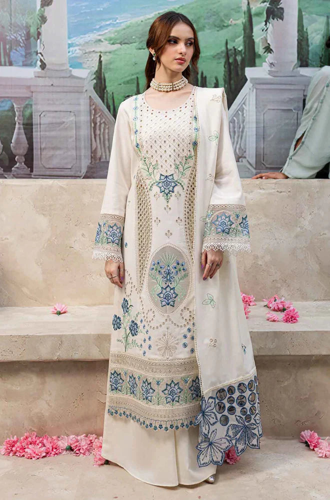 CF1308 QalamKar - 3PC Lawn ChickenKari Embroidered Suit