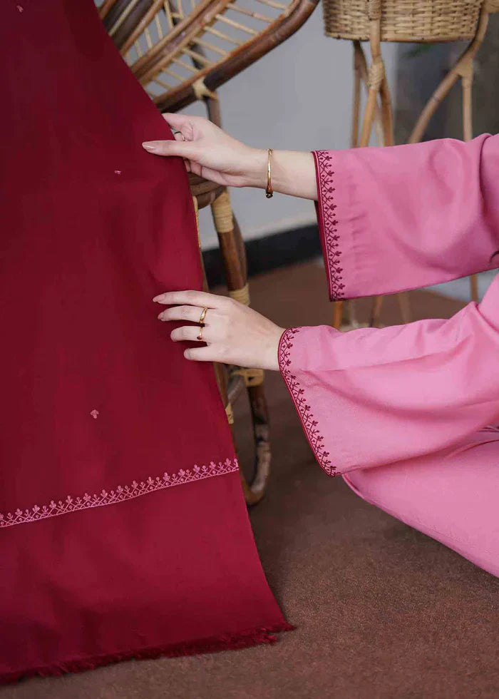 CF406-Asling Winter 3PC Dhanak suit with Embroidered Shawll