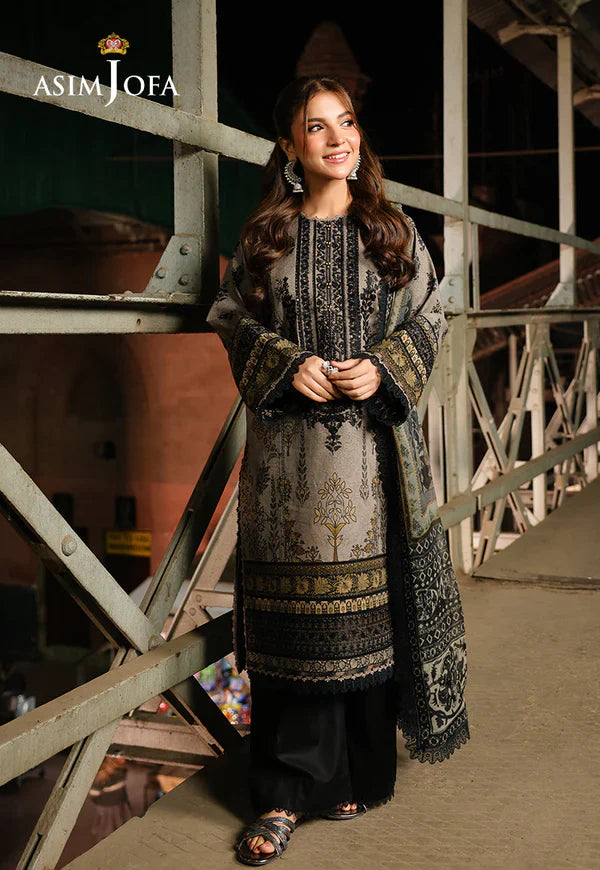 CF1255 Asim Jofa - Winter 3PC Karandi Digital Print Dress