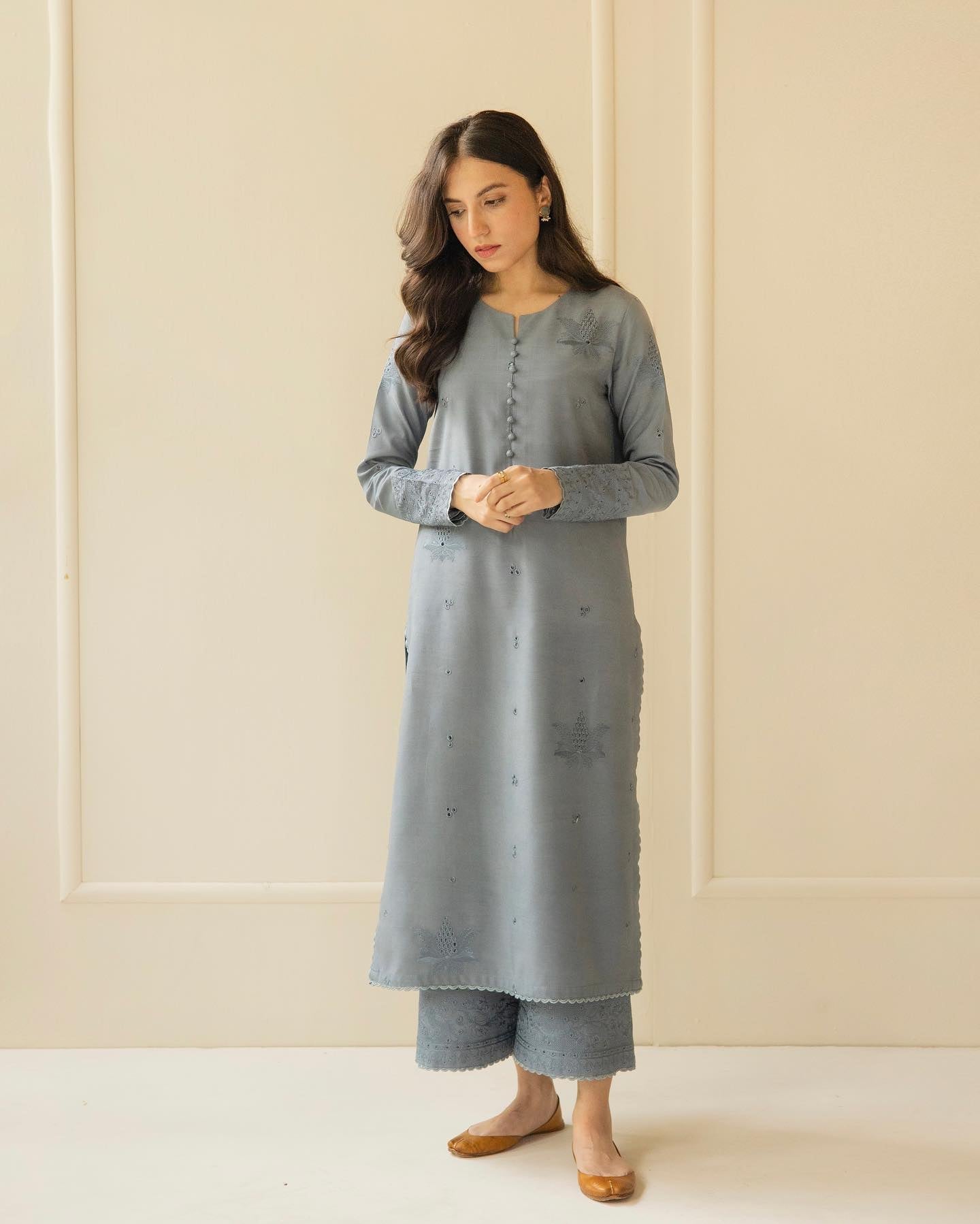 CF730-SUMMER 3PC Lawn Embroidered Shirt With Organza Embroidered Dupatta