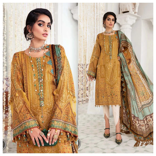 CF267-Maria B. - 3PC Lawn Digital Print Shirt With Digital Print Lawn Dupatta