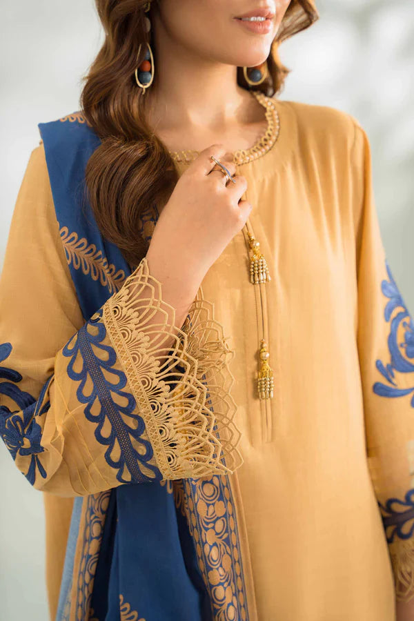 CF751-SUMMER 3PC Lawn Embroidered Shirt With Chiffon Embroidered Dupatta
