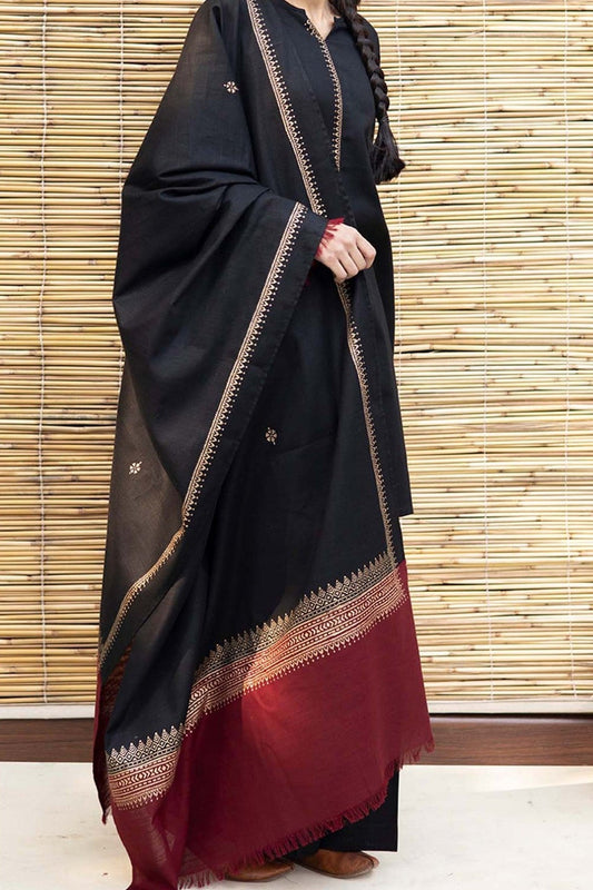CF555-3PC Winter Dhanak suit with Embroidered Shawll