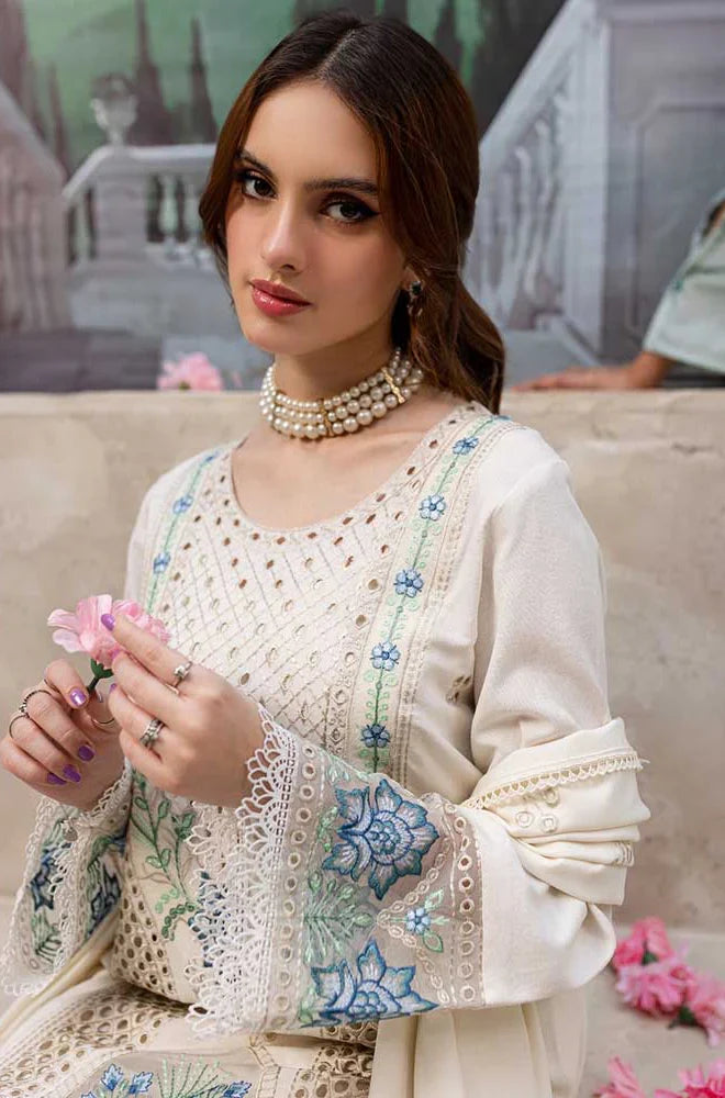 CF1308 QalamKar - 3PC Lawn ChickenKari Embroidered Suit