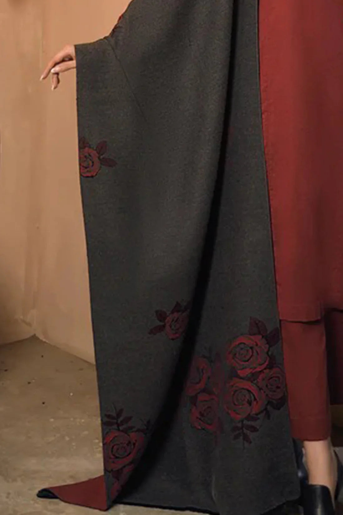 CF811-Winter 3 Piece Dhanak Suit with digital printed wool shawll