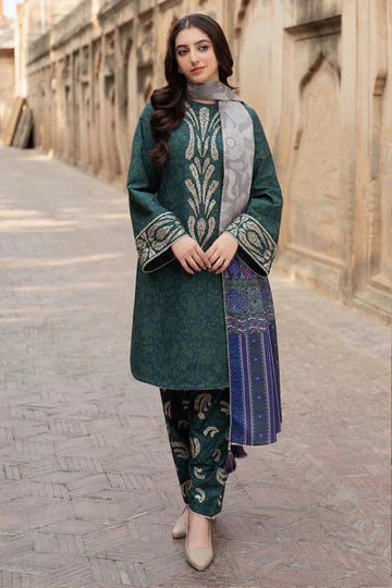 CF831-Winter Jazmin 3PC Dhanak Karandi Printed Suit