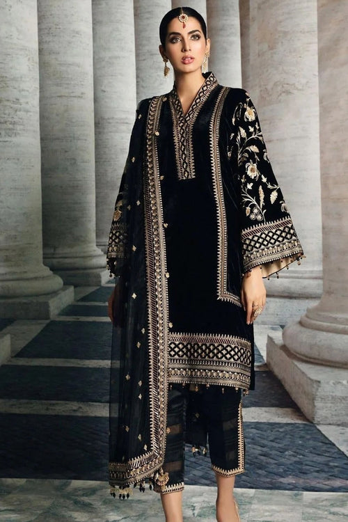 CF822-Winter Maria b Velvet Embroidered  with Embroidered duppatta Winter Collection