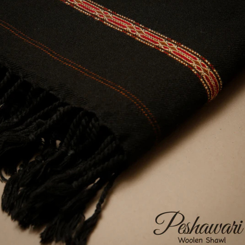 CF05-Peshawari Woolen Shawl - Black