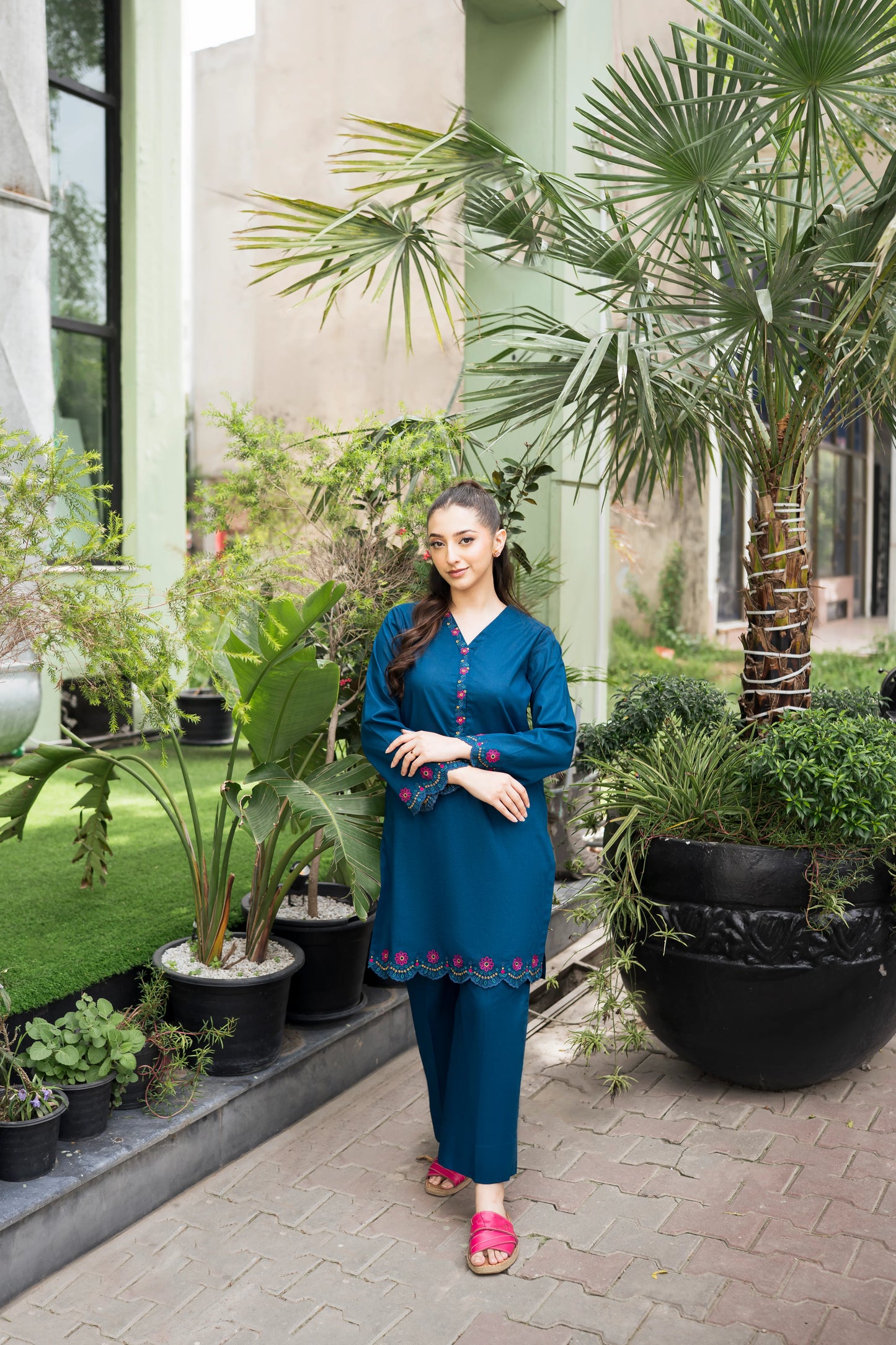 cf1248 Asling Winter  2PC Dhanak suit with Embroidered  shirt