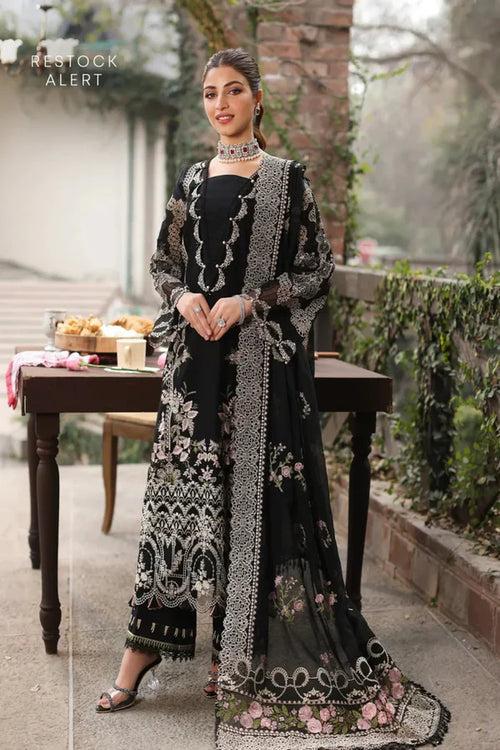 CF1301 Luxury 3PC Lawn Unstitched Summer Dress With Emb Chiffon Dupatta -