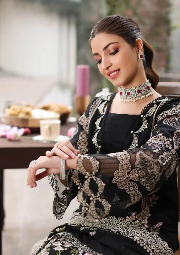 CF1301 Luxury 3PC Lawn Unstitched Summer Dress With Emb Chiffon Dupatta -