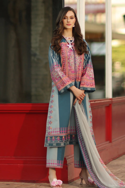 3-PC Unstitched Embroidered Lawn Collection
