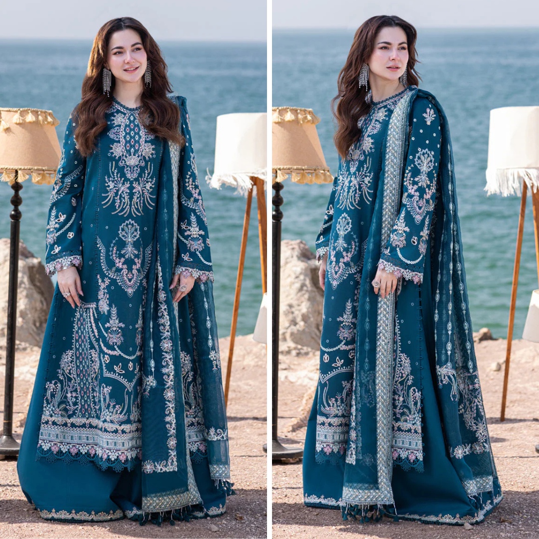 CF1035 - Qalamkar 3 Piece Chickenkari Embroidered Lawn Suit