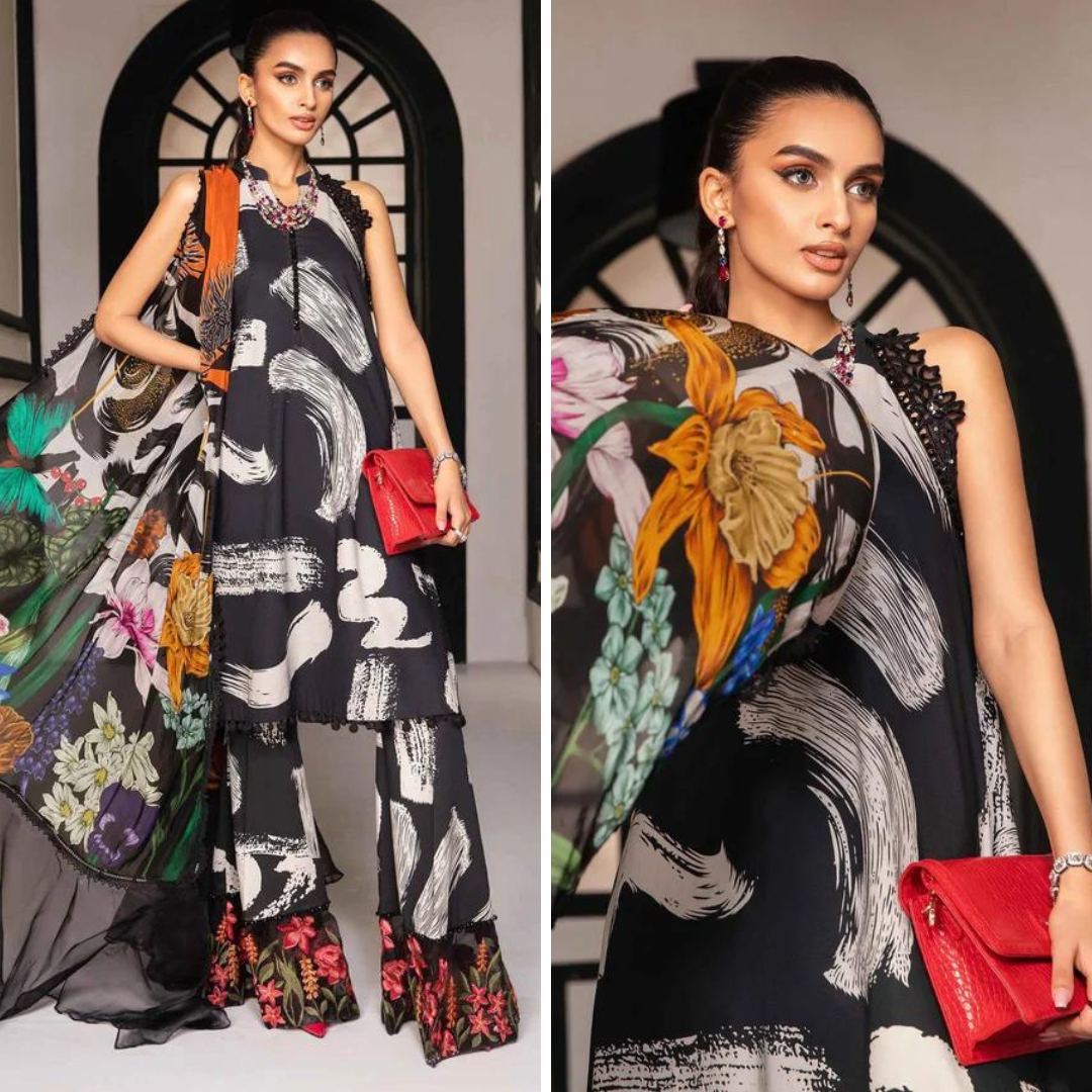 CF794-3 Piece Unstitched Digital Printed Airjet Lawn Suit