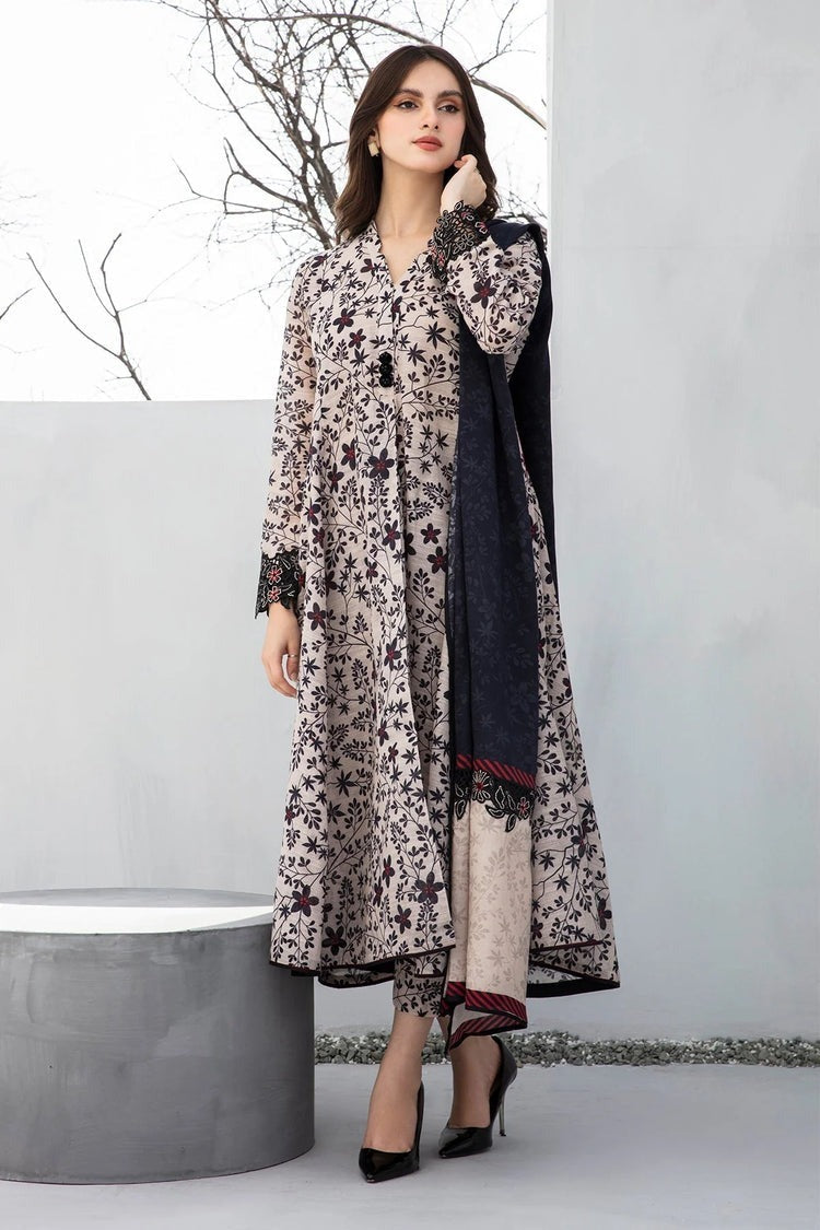 CF1218- Winter 3PC Dhanak all over Printed Suit