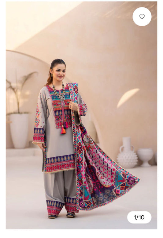 CF1266 SUMMER COLLECTION LAWN PRINTED 3PC UNSTITCH