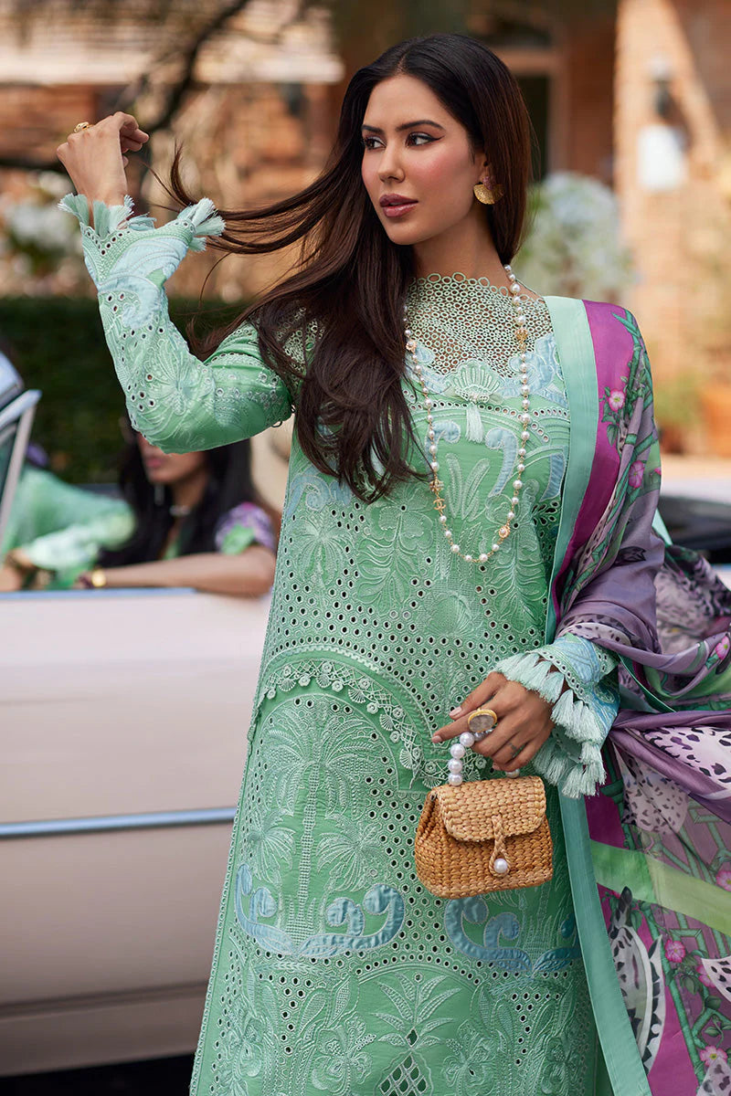 CF1276 Embroidered Classic Pakistani Salwar Kameez Suit in Apple Green Shade