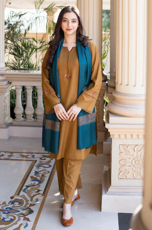 CF1201    Asling - Winter 3PC Dhanak Embroidered Suit -