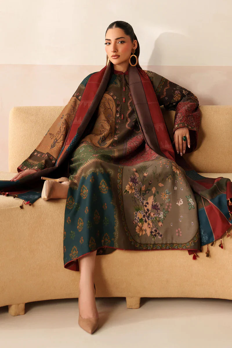 CF1225 Charizma - Winter 3PC Karandi Digital Print Dress