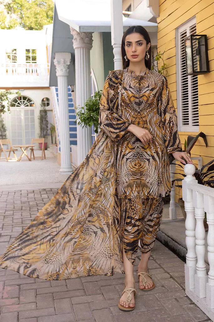 CF285-3Pc Digital Printed Lawn Shirt With Printed Lawn Trouser and Chiffon Dupatta