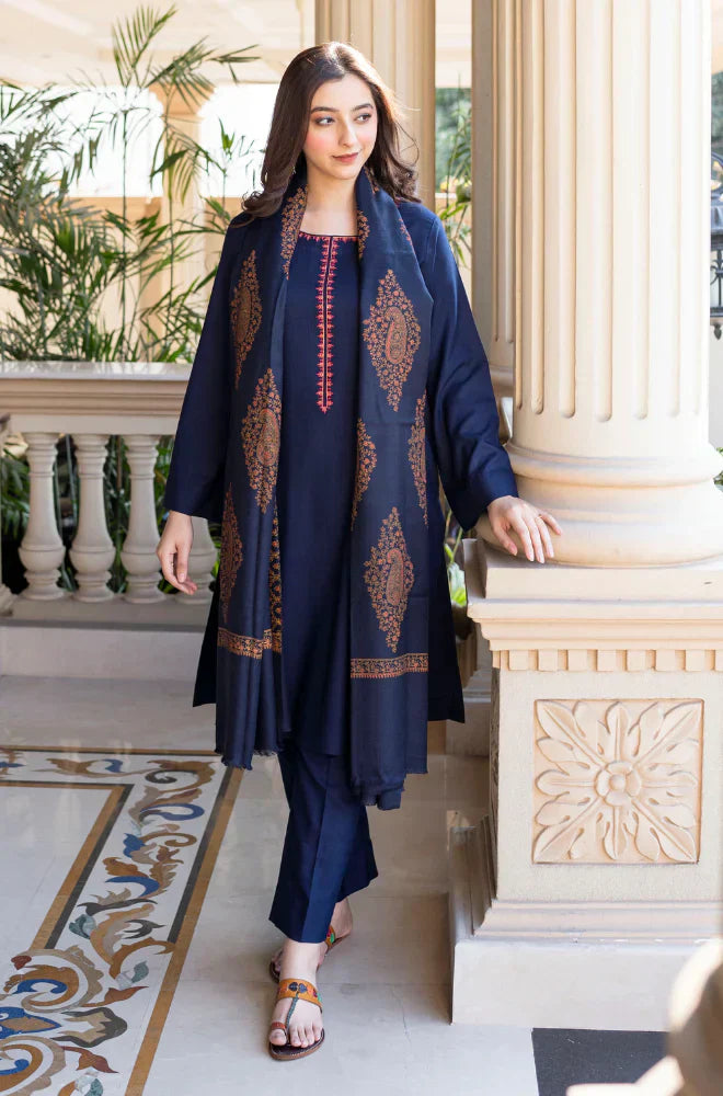 CF1202 Asling - Winter 3PC Dhanak Embroidered Suit -
